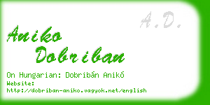 aniko dobriban business card